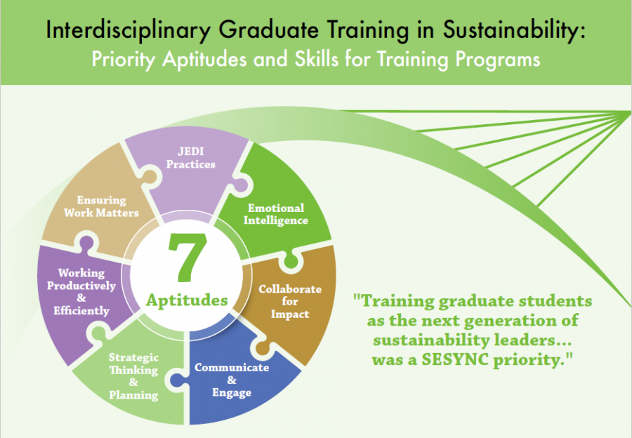 Wheel of 7 aptitudes for graduate training in sustainability 