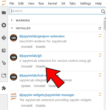 Jupyter Lab git extension