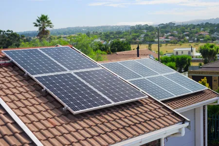 solar panels on the rooftop of a house