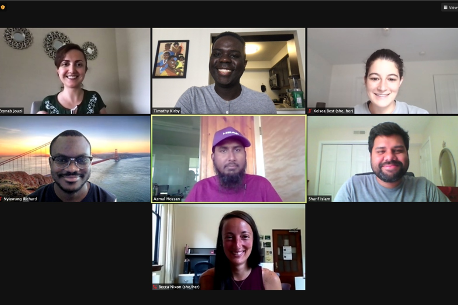 Above: Members of the SESYNC Climate Gentrification Graduate Pursuit meet via Zoom.