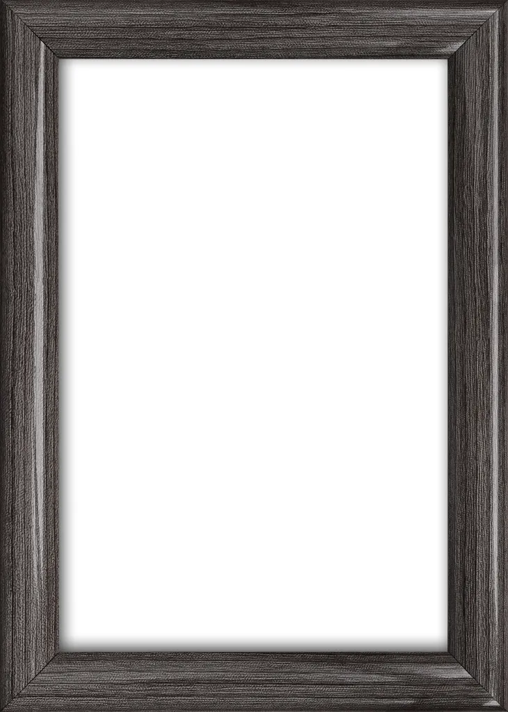 A an empty black picture frame representing a blank canvas